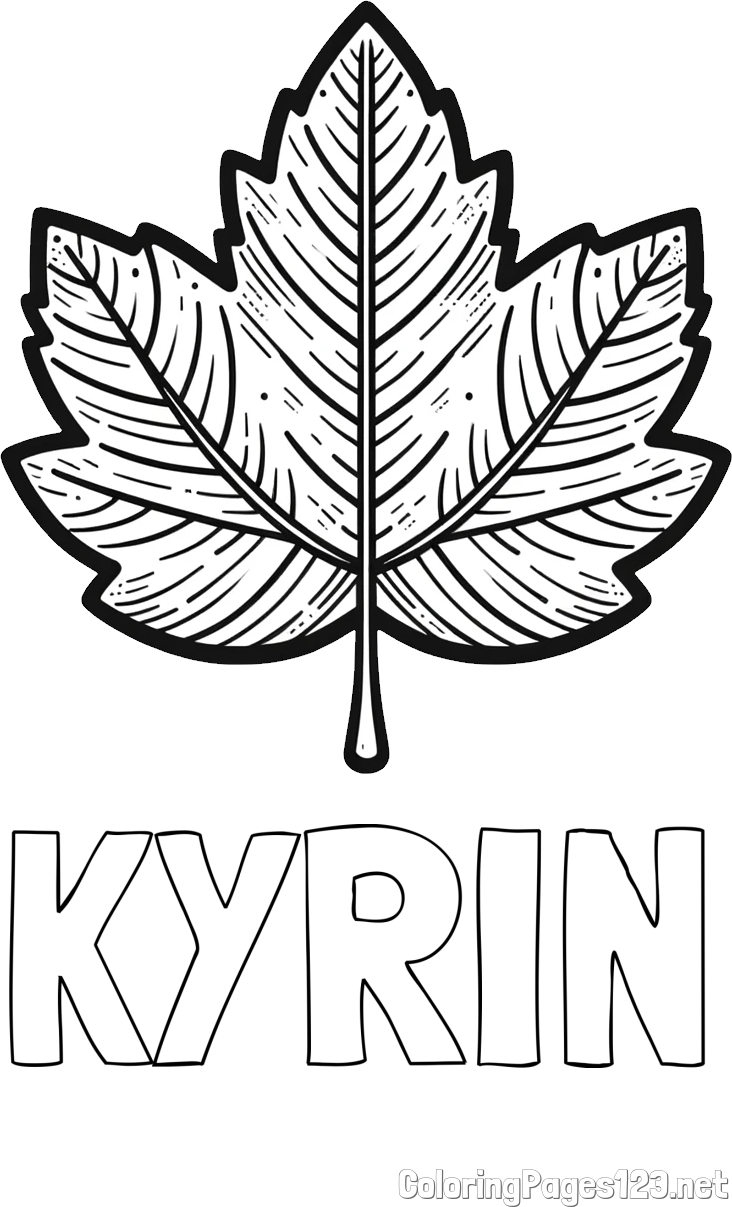 KYRIN Coloring Page and Autumn Leaf Coloring Page