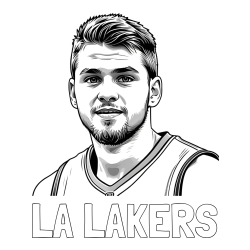 Online Created Coloring Page - LA LAKERS Coloring Page alongside Basketball Player Coloring Page