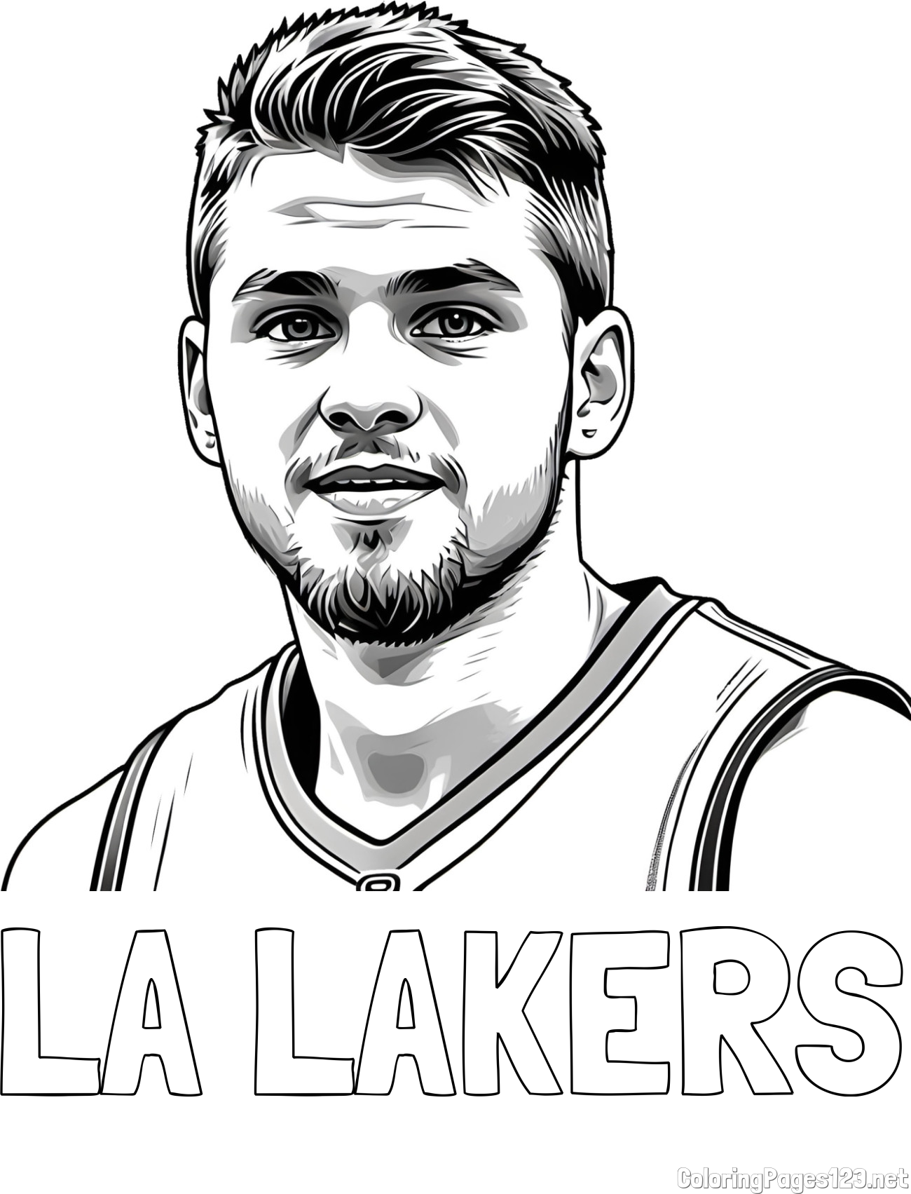 LA LAKERS Coloring Page alongside Basketball Player Coloring Page