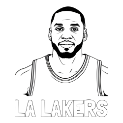 Online Created Coloring Page - LA LAKERS Coloring Page alongside NBA Player Coloring Page