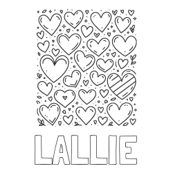 Online Created Coloring Page - LALLIE Coloring Page and Children's Coloring Page of Many Hearts