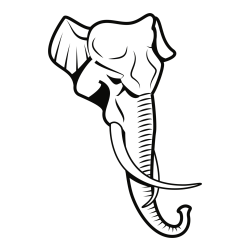 Large Elephant Head Coloring Page