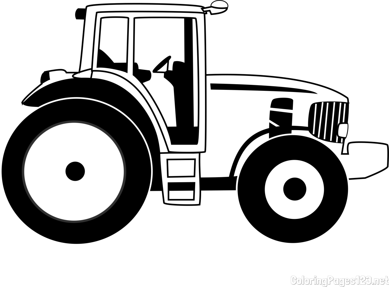Large Tractor Coloring Page