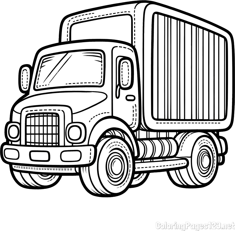 Large Truck Coloring Page