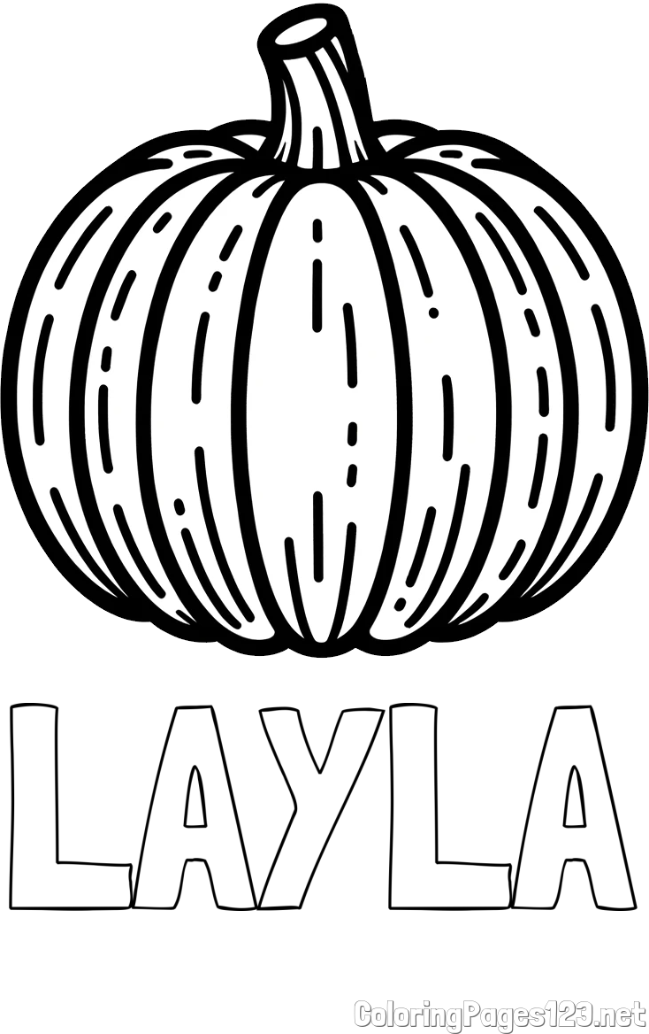 LAYLA Coloring Page and Easy Pumpkin Coloring