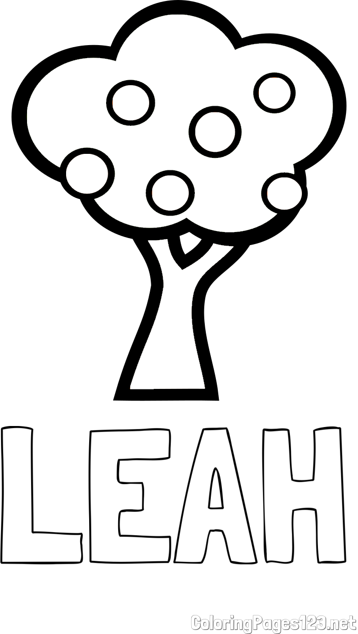 LEAH Coloring Page and Apple Tree Coloring Page