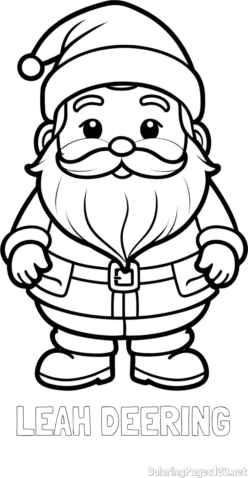 LEAH DEERING Coloring Page and Adorable Santa Claus Coloring Page