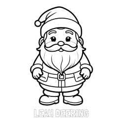 Online Created Coloring Page - LEAH DEERING Coloring Page and Adorable Santa Claus Coloring Page