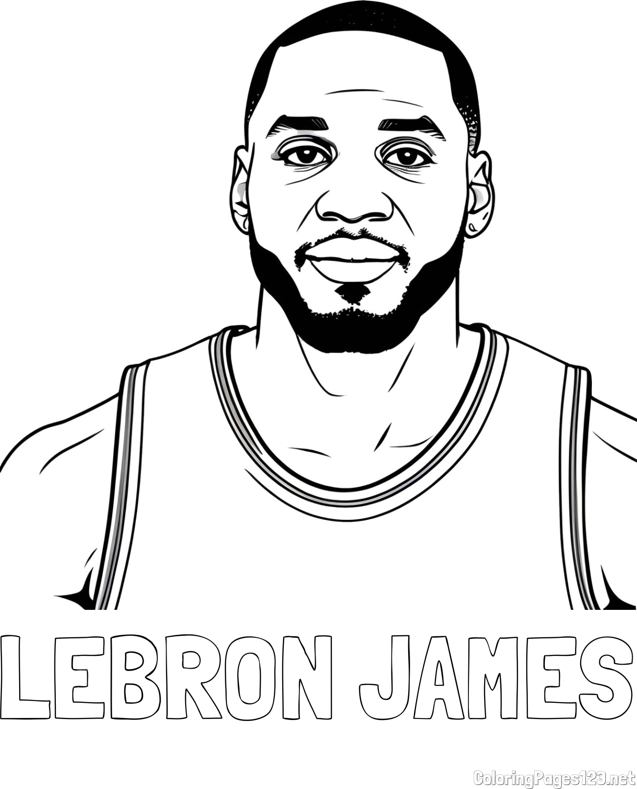 LEBRON JAMES Coloring Page alongside NBA Player Coloring Page