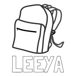 Online Created Coloring Page - LEEYA Coloring Page and School Backpack Coloring Page