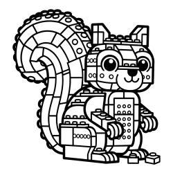 LEGO Squirrel Coloring Page