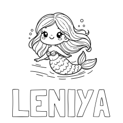 Online Created Coloring Page - LENIYA Coloring Page and Coloring Page of a Cute Mermaid