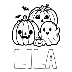Online Created Coloring Page - LILA Coloring Page and Halloween Pumpkin and Ghost Coloring Page