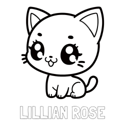 Online Created Coloring Page - LILLIAN ROSE Coloring Page and Coloring Page of an Anime Cat