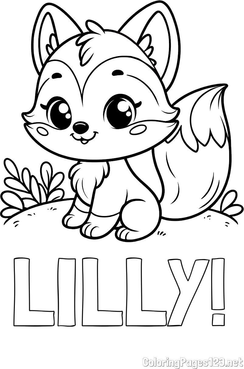 LILLY! Coloring Page and Cute Fox Coloring Page