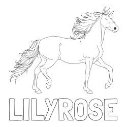 Online Created Coloring Page - LILY-ROSE Coloring Page and Beautiful Unicorn Coloring Page