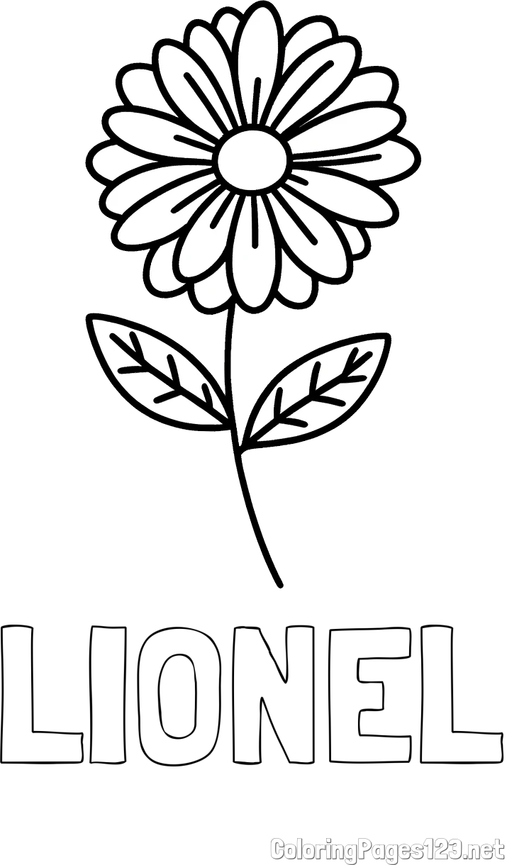 LIONEL Coloring Page alongside Flower Coloring Page