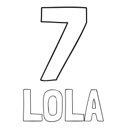 Online Created Coloring Page - LOLA Coloring Page and Coloring Page of Number Seven (7)