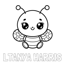 Online Created Coloring Page - LTANYA HARRIS Coloring Page and Children's Coloring Page of a Cute Bee