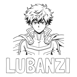 Online Created Coloring Page - LUBANZI Coloring Page and Coloring Page of an Anime Superhero