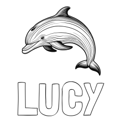 Online Created Coloring Page - LUCY Coloring Page and Coloring Page of a Beautiful Dolphin
