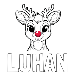 Online Created Coloring Page - LUHAN Coloring Page and Coloring Page of Rudolph the Red-Nosed Reindeer