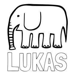 LUKAS Coloring Page alongside Simple Elephant Coloring Page for Kids