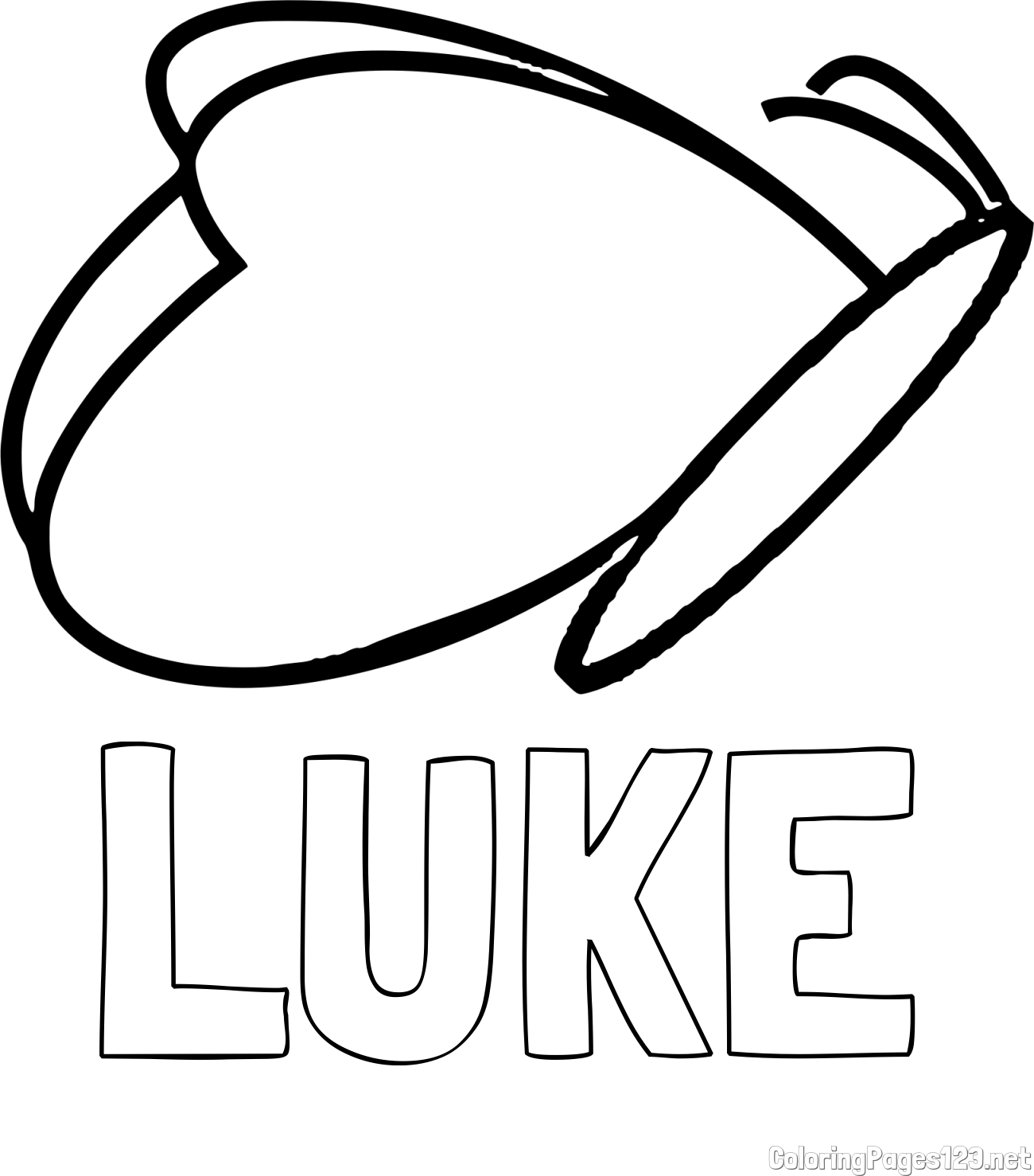 LUKE Coloring Page and Butterfly Coloring Page for Preschool