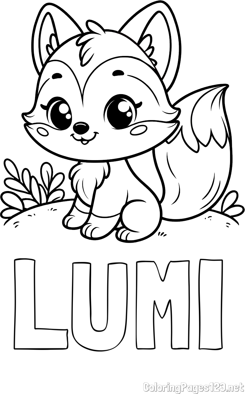 LUMI Coloring Page and Cute Fox Coloring Page