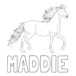 Online Created Coloring Page - MADDIE Coloring Page and Beautiful Unicorn Coloring Page