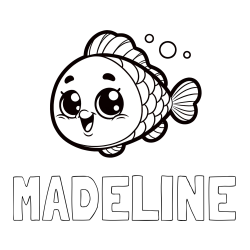 Online Created Coloring Page - MADELINE Coloring Page alongside Coloring Page of a Smiling Fish