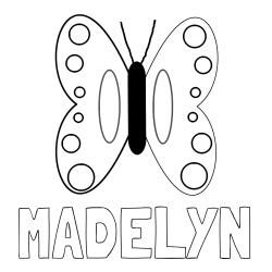Online Created Coloring Page - MADELYN Coloring Page and Easy Butterfly Coloring Page