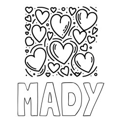 MADY Coloring Page alongside Free Printable Coloring Page of Hearts