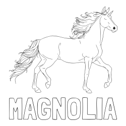 Online Created Coloring Page - MAGNOLIA Coloring Page and Beautiful Unicorn Coloring Page