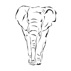 Majestic Walking Elephant Coloring Page