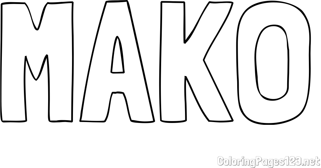 MAKO Coloring Page
