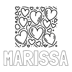 MARISSA Coloring Page alongside Free Printable Coloring Page of Hearts
