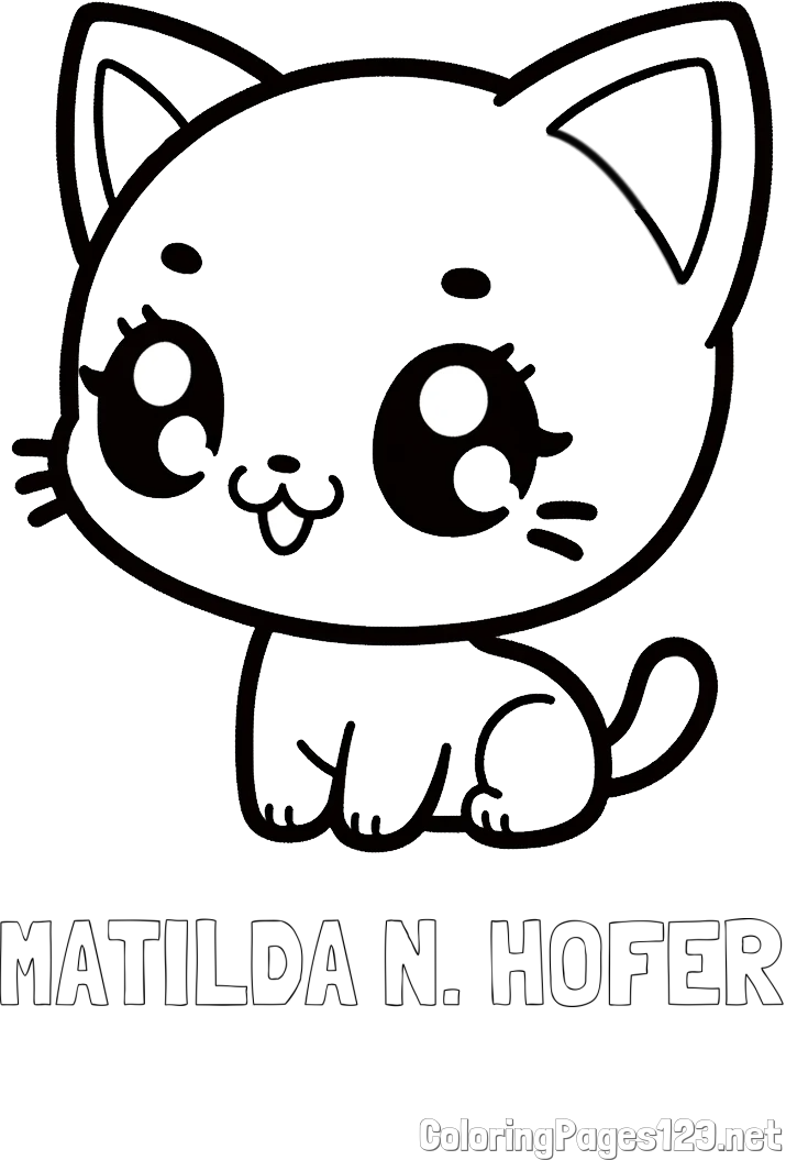 MATILDA N. HOFER Coloring Page and Coloring Page of an Anime Cat