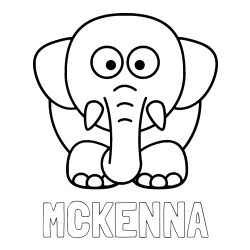 MCKENNA Coloring Page alongside Cute Elephant Coloring Page for Kids