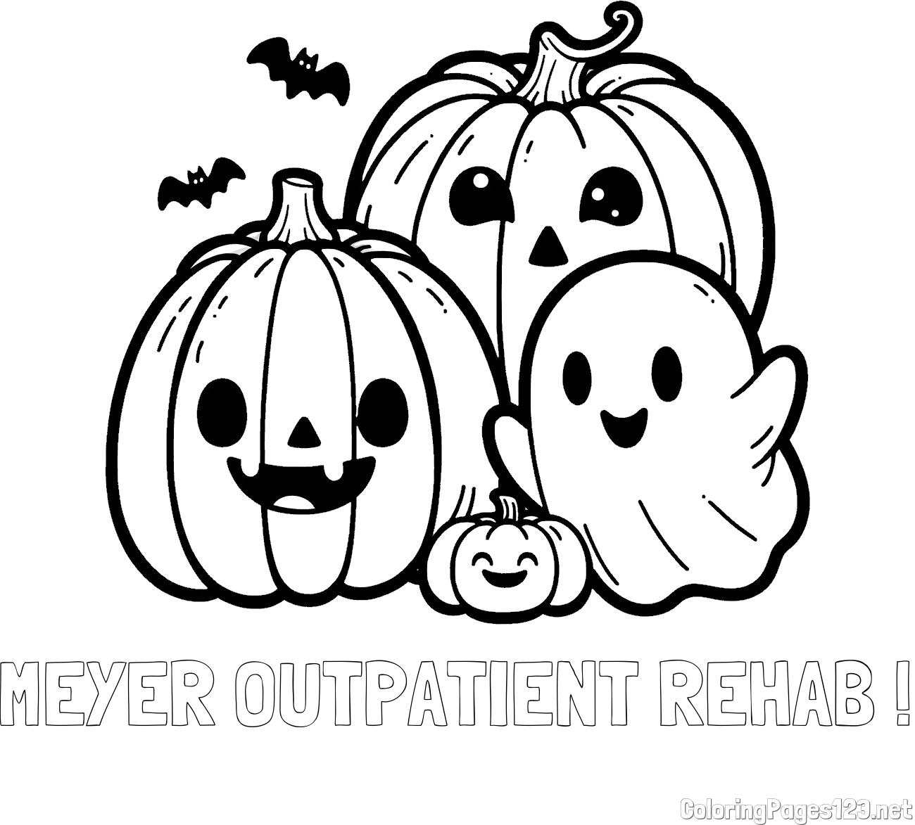 MEYER OUTPATIENT REHAB ! Coloring Page and Halloween Pumpkin and Ghost Coloring Page