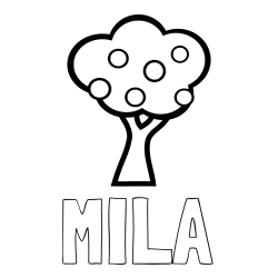 Online Created Coloring Page - MILA Coloring Page and Apple Tree Coloring Page
