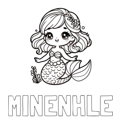 Online Created Coloring Page - MINENHLE Coloring Page and Coloring Page of a Charming Mermaid