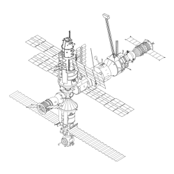 MIR Space Station Coloring Page - Detailed and Realistic