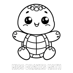 Online Created Coloring Page - MISS DRAKES MATH Coloring Page alongside Easy Coloring Page of Turtle