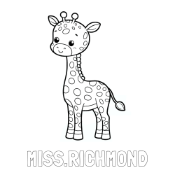 Online Created Coloring Page - MISS.RICHMOND Coloring Page and Cute Giraffe Coloring Page for Kids