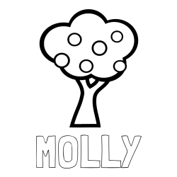 Online Created Coloring Page - MOLLY Coloring Page and Apple Tree Coloring Page