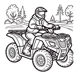 Motorist on ATV Coloring Page