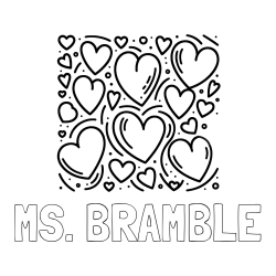 MS. BRAMBLE Coloring Page alongside Free Printable Coloring Page of Hearts