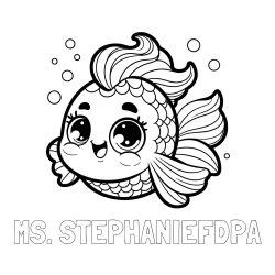 Online Created Coloring Page - MS. STEPHANIE-FDPA Coloring Page and Coloring Page of a Fish with Lots of Fins