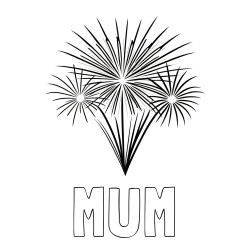 MUM Coloring Page alongside Beautiful New Year’s Fireworks Coloring Page